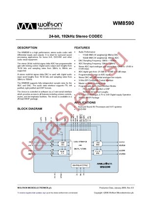 WM8590GEDS/RV datasheet  